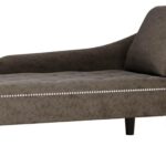Fauteuil Relax en Similicuir Gris Foncé : Méridienne Rembourrée pour Salon et Bureau