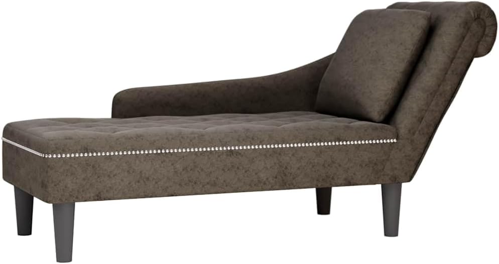 Fauteuil Relax en Similicuir Gris Foncé : Méridienne Rembourrée pour Salon et Bureau