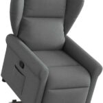 Le fauteuil inclinable Bladez avec assistance de levage en tissu gris foncé pour le salon et le bureau.