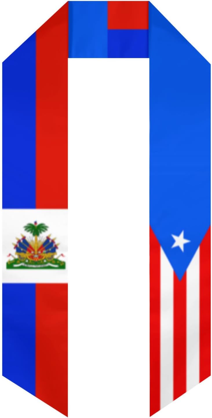 Scarf de 183 cm présentant le drapeau d’Haïti et de Porto Rico pour le programme d’études à l’étranger 2026