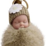 porte-clés en peluche avec charme de sommeil et pompon pour sacs et sacs à dos.