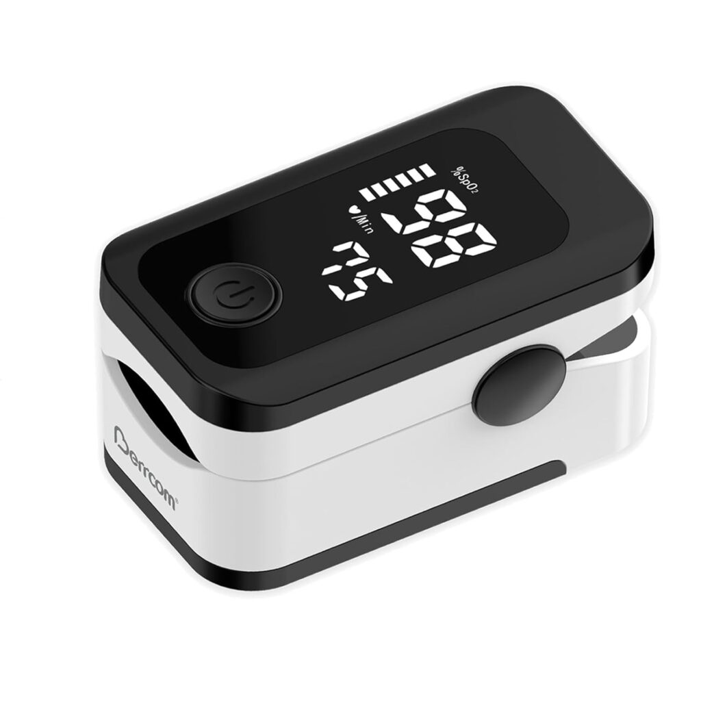 Berrcom Professional Finger Oximeter mesure avec précision la saturation en oxygène et le rythme cardiaque.