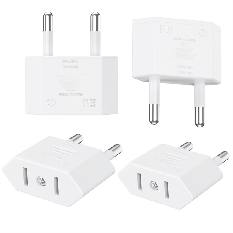 Adaptateur de prise US vers France : 4 pièces Type A à Type E/F pour voyageurs.