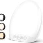 Lanterne de photothérapie LED 10000 Lux sans UV avec fonctions de minuterie et réglage de la luminosité.