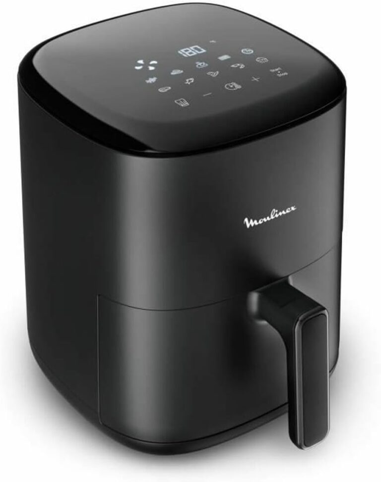 Moulinex EZ145820 : Friteuse à air noire propose une cuisson saine sans huile excessive.