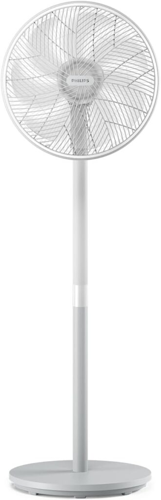 Ventilateur sur pied Philips Série 2000 : puissance de 19 dB avec oscillation réglable.