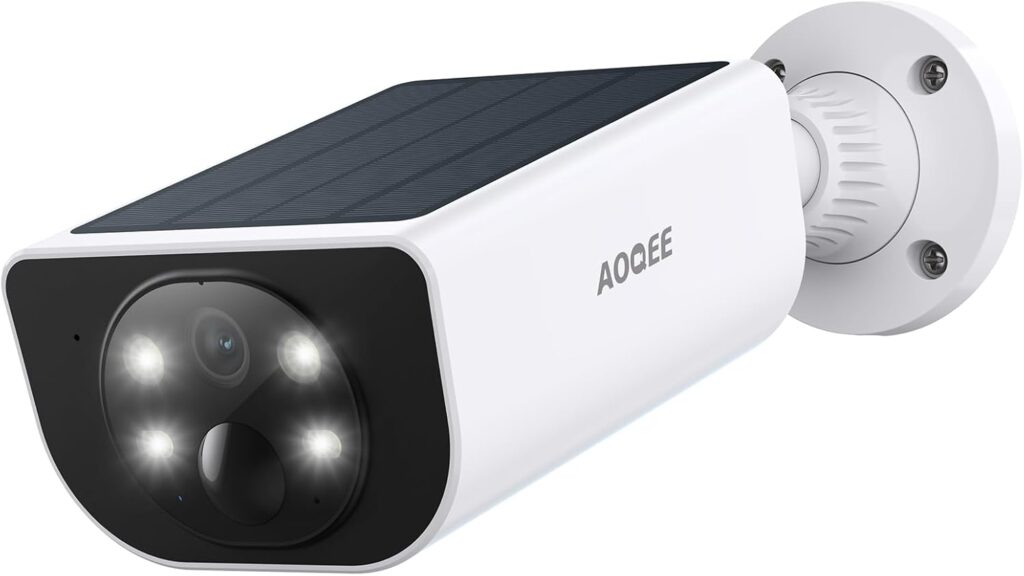 AOQEE : Caméra de surveillance extérieure 2K avec détection humaine et panneau solaire.