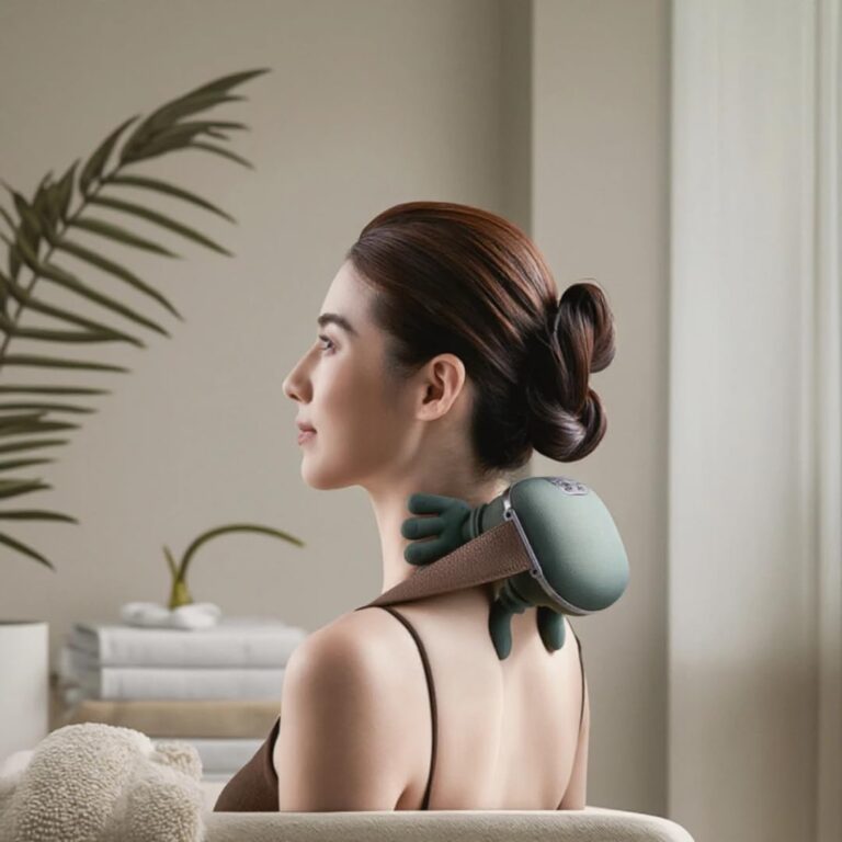 Nouveau masseur électrique Shiatsu sans fil pour soulager les douleurs cervicales et dorsales.