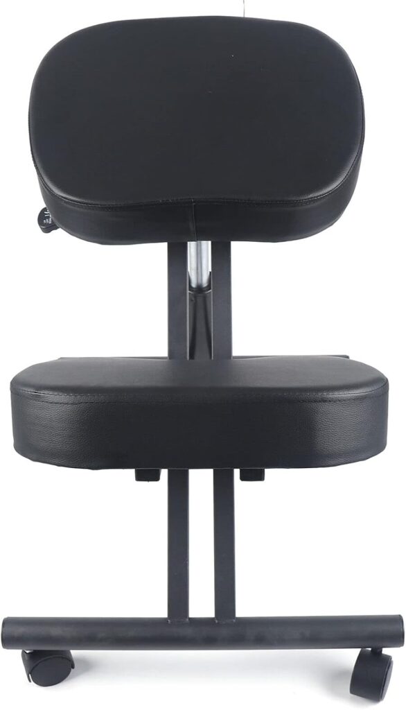 Chaise ergonomique inclinable à quatre roulettes pour bureau, adaptée au travail à domicile.