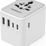 Adaptateur universel TESSAN avec 3 USB-C et 5 ports USB pour voyages internationaux