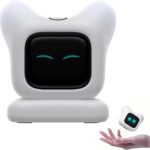 Robot compagnon de bureau intelligent avec chat vocal et émotions dynamiques pour maison et bureau.