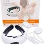 Dispositif de massage cervical électrique rechargeable avec 6 modes de pulsations électromagnétiques.