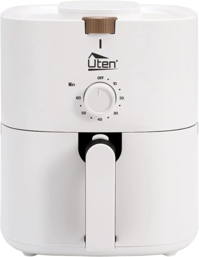 Air Fryer Oil Free Uten 4L : Capacité pour 1 à 5 personnes, sans BPA ni PFOA.