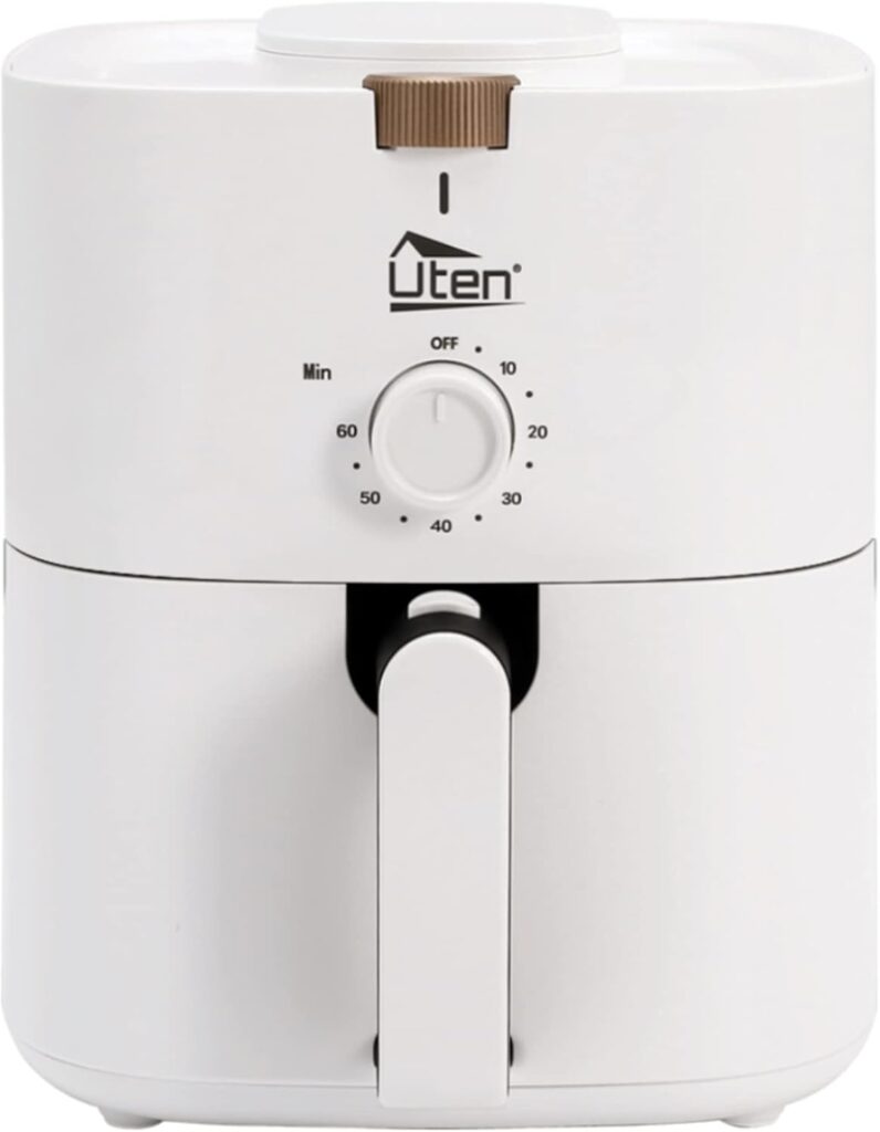 Air Fryer Oil Free Uten 4L : Capacité pour 1 à 5 personnes, sans BPA ni PFOA.