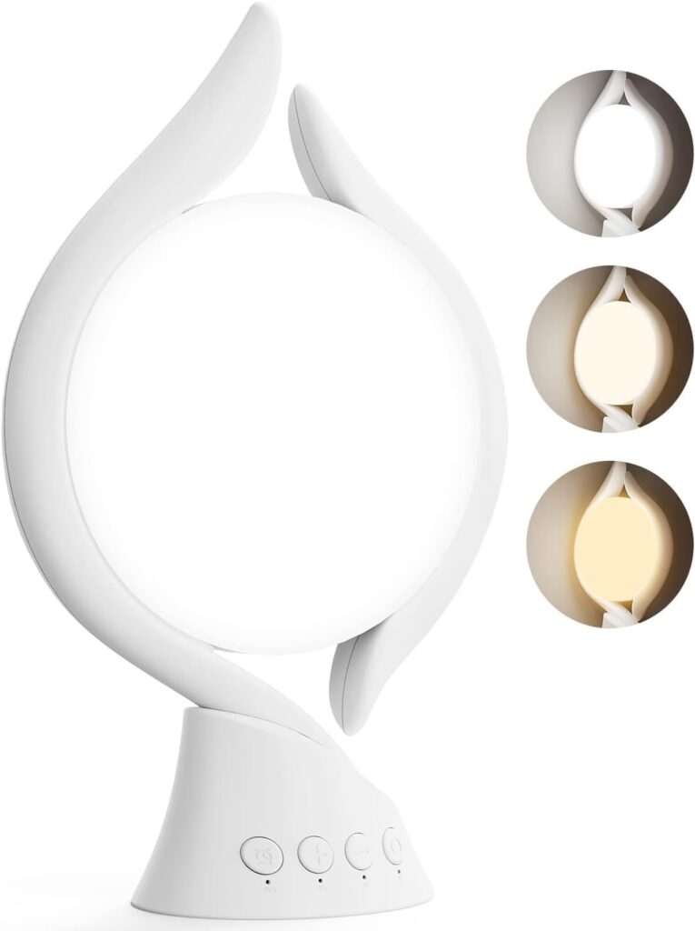 Lumière thérapeutique de 10000 Lux avec 3 couleurs et 5 intensités pour bureau à domicile.