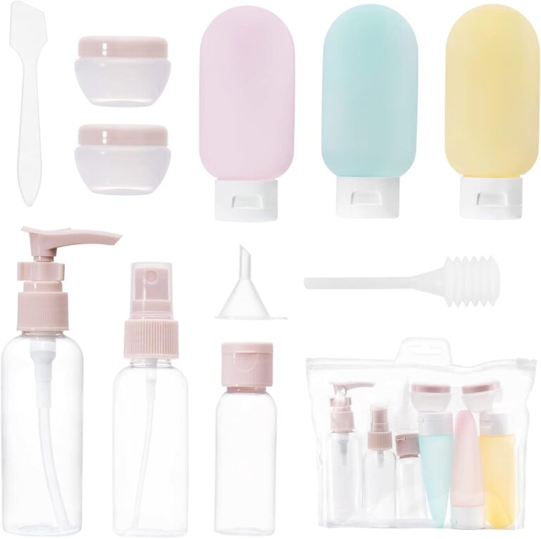 Pack de 11 flacons de voyage Carehabi pour contenants de 30 à 80 ml adaptés aux voyages en avion