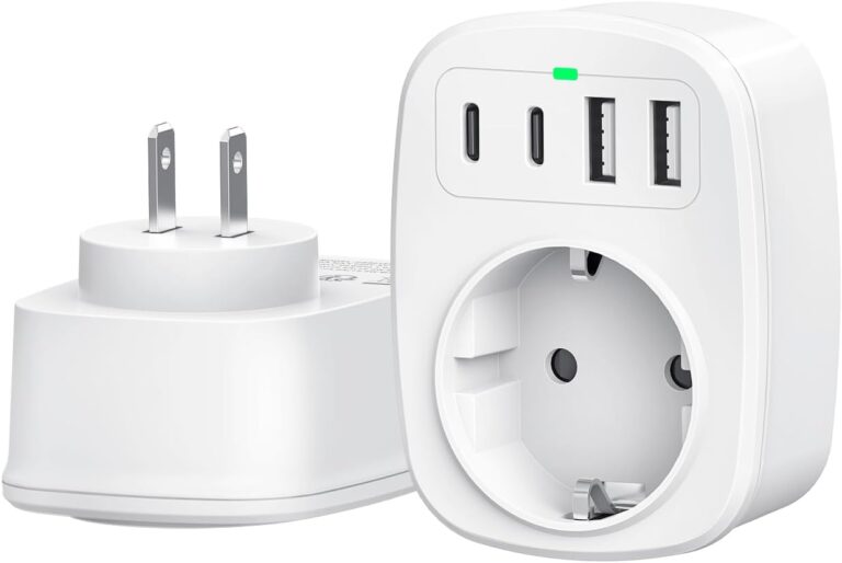 Adaptateur de Voyage Japan Plug avec 2 USB C et 2 USB A pour Usage International.