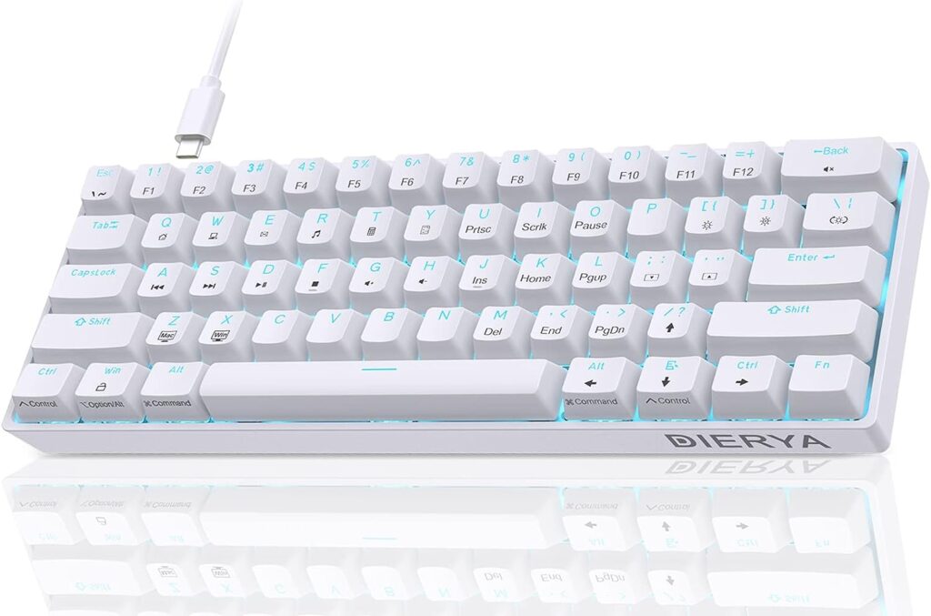 Dierya DK61SE : Clavier mécanique compact 60% avec rétroéclairage bleu et 61 touches