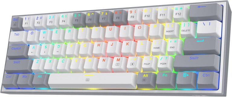 Redragon K617 : Clavier mécanique 60% avec 61 touches et interrupteurs linéaires rouges.