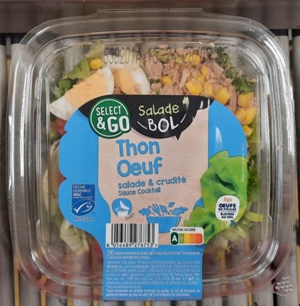 Salade crudités Thon – Oeuf