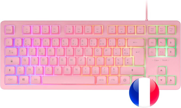 Mars Gaming MK023 : Clavier TKL français avec rétroéclairage RGB et technologie hybride H-Mech.