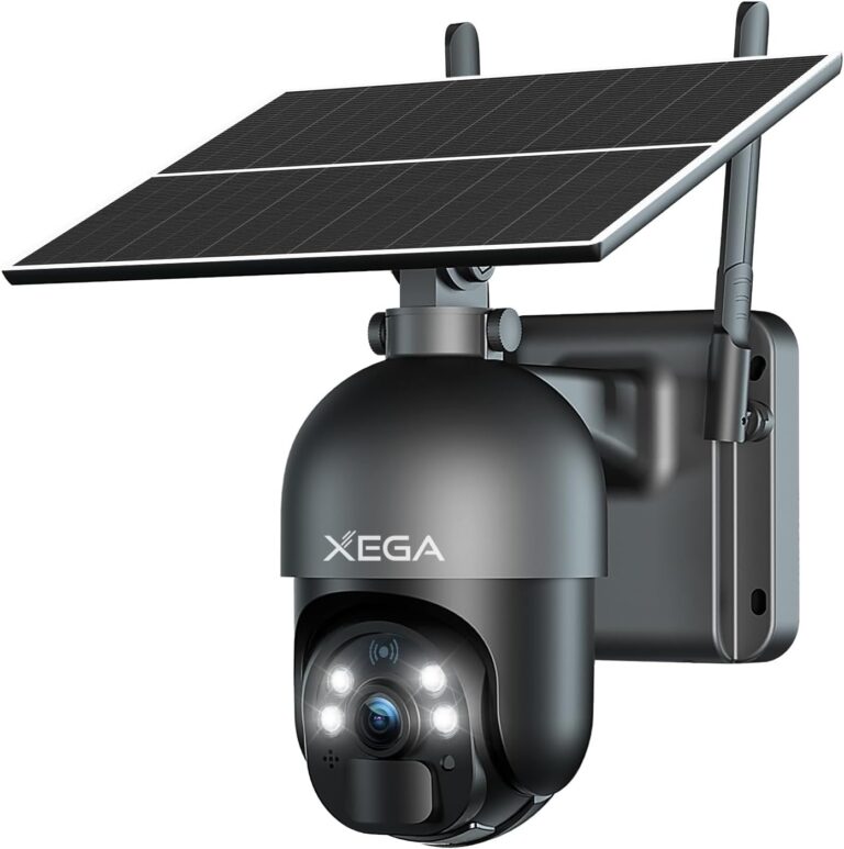 Xega 4G LTE Caméra de Sécurité Extérieure Solaire avec Détection de Mouvement 2K