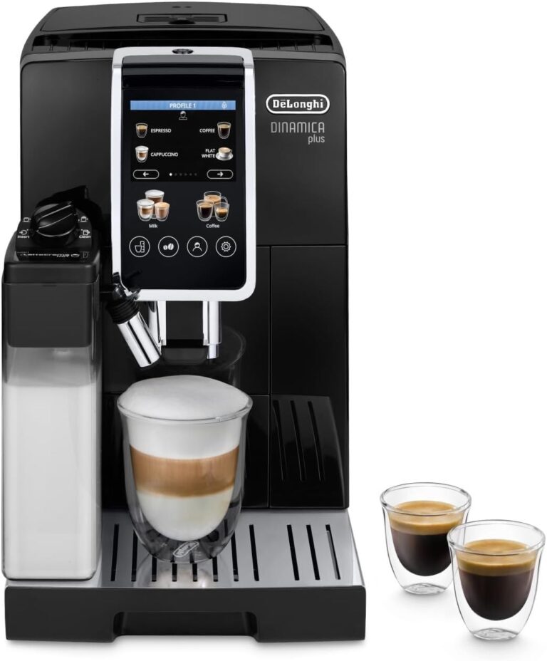 De’Longhi Dinamica Plus ECAM382.70.B : machine à café automatique avec 18 recettes et écran TFT 3.5″
