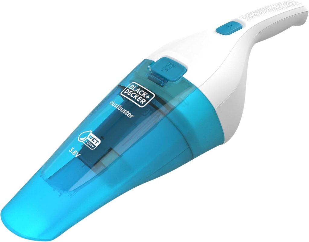 BLACK+DECKER présente le modèle WDC115WA-QW de son aspirateur sans fil 3,6 V pour usage humide et sec