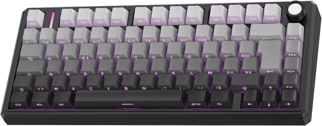OMOTON QMK Via : Clavier Mécanique AZERTY 75% Bluetooth et USB pour PC/Mac/PS5