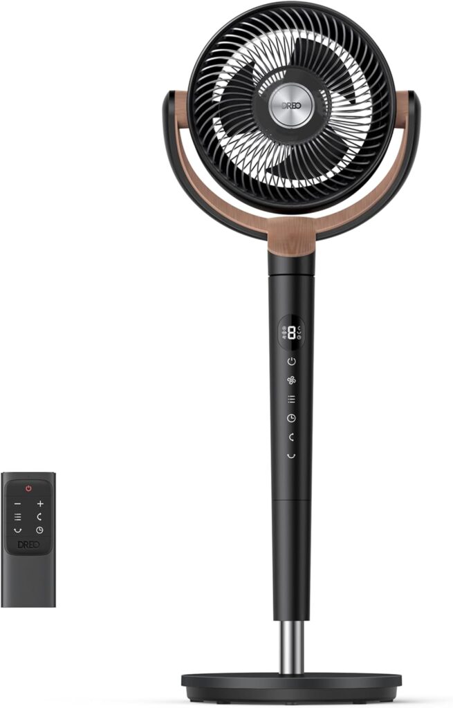 Ventilateur DREO Quiet 20dB avec oscillation omnidirectionnelle et capacité de circulation d’air élevée