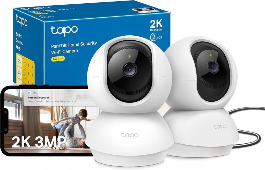 Tapo C210 2 Pack : Caméras WiFi 3MP avec détection de mouvement et stockage Cloud