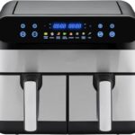 Air Fryer Dual Zone 9L : cuisson familiale avec 8 modes pour frémir, rôtir et déshydrater.