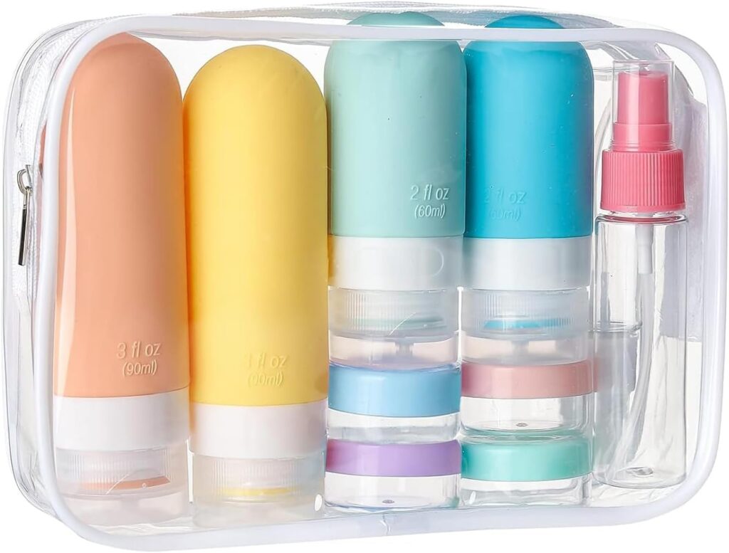 17 bouteilles de voyage en silicone réutilisables et écologiques pour cosmétiques et soins personnels