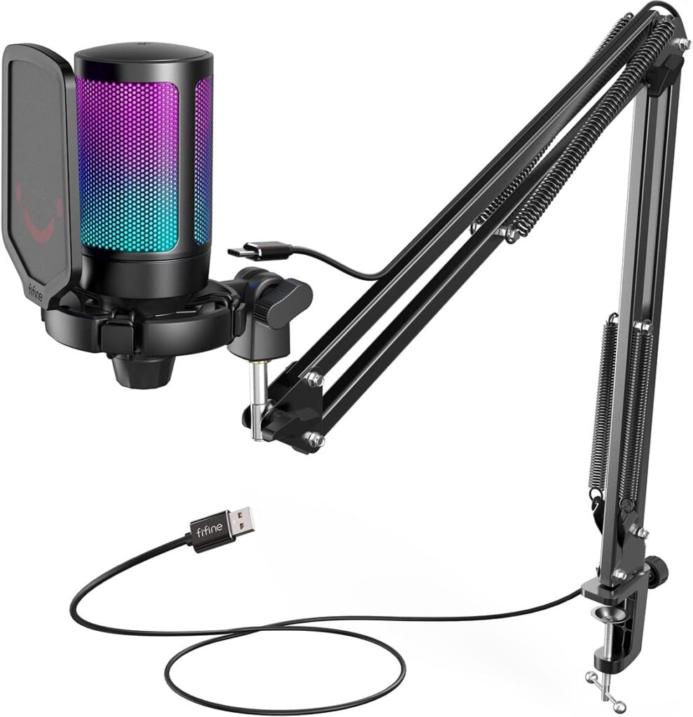FIFINE lance un microphone USB pour gaming, compatible PC et consoles avec accessoires intégrés.