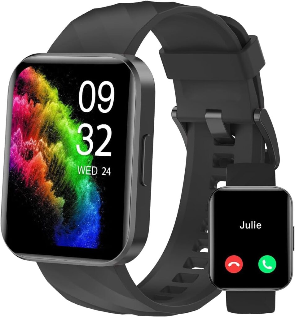 Montre connectée waterproof IP68 avec podomètre et suivi de santé pour Android et iOS