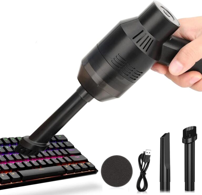 Mini aspirateur sans fil rechargeable : outil de nettoyage efficace pour ordinateurs et voitures.