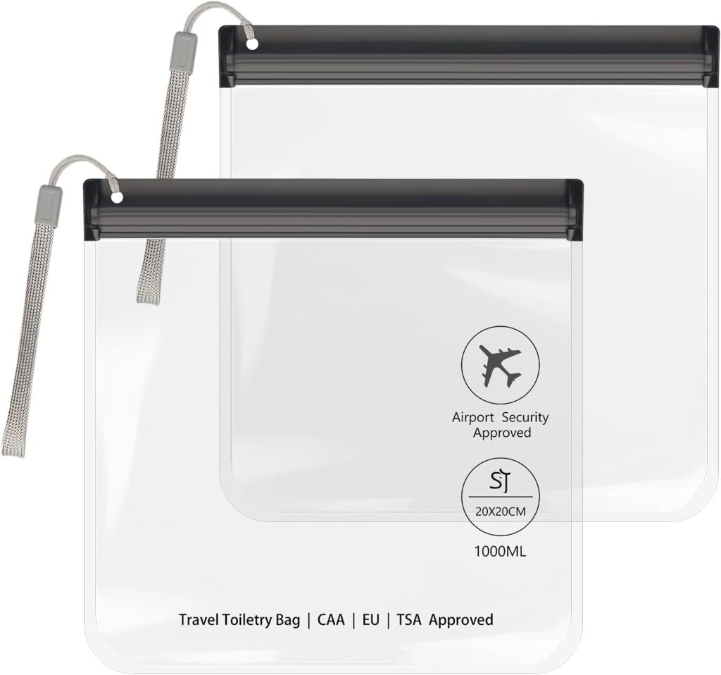 SLIJAR : Ensemble de 2 sacs transparents pour cabine, conformes aux normes TSA.