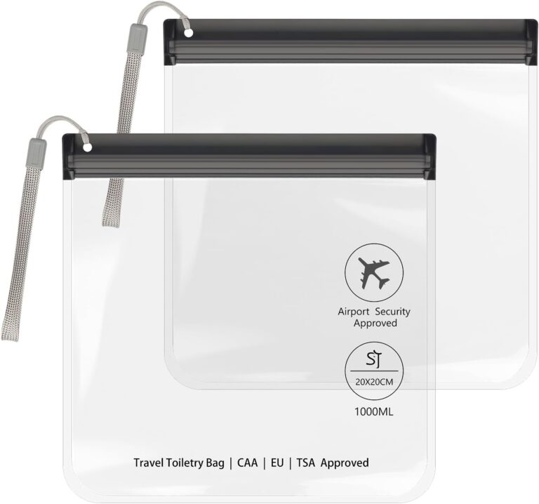 SLIJAR : Ensemble de 2 sacs transparents pour cabine, conformes aux normes TSA.