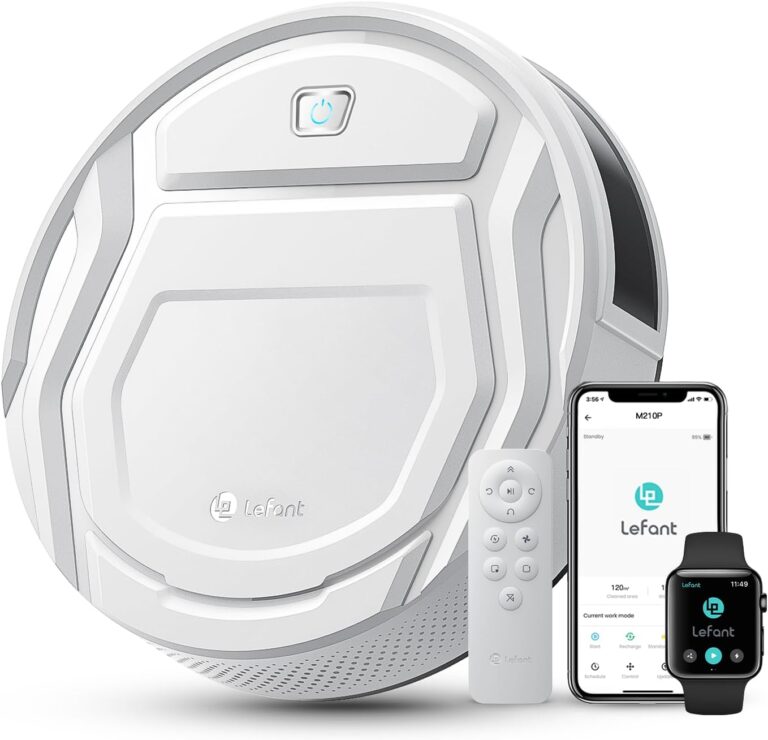 Lefant M210 : Aspirateur robot compact de 2200Pa, autonomie auto-rechargeante.