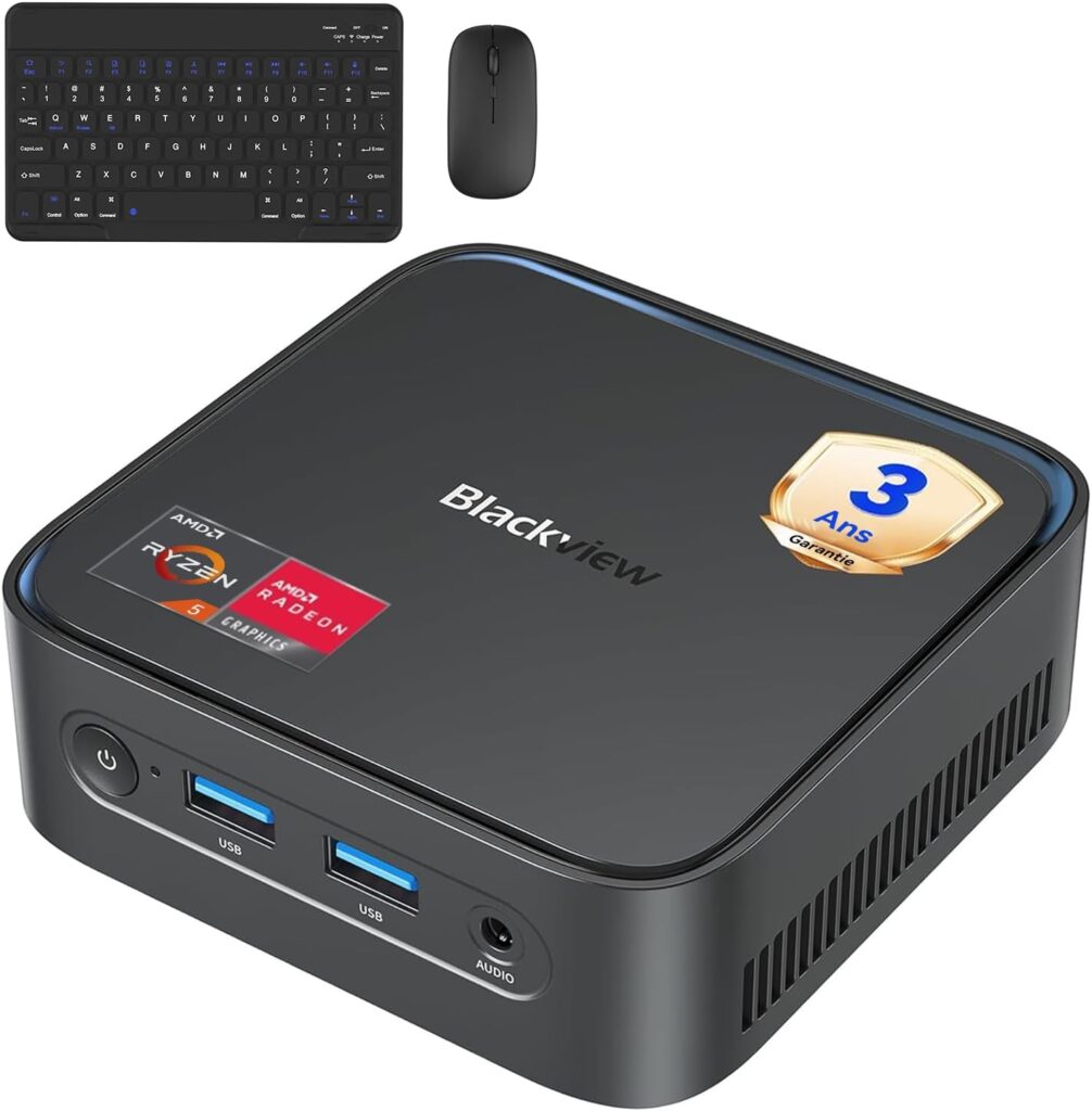 Blackview MP50 : Mini PC AMD Ryzen 5 de 16GB avec Win-11 Pro pour bureaux et écoles