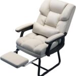 Chaise de bureau ergonomique en cuir synthétique avec repos et support lombaire intégré