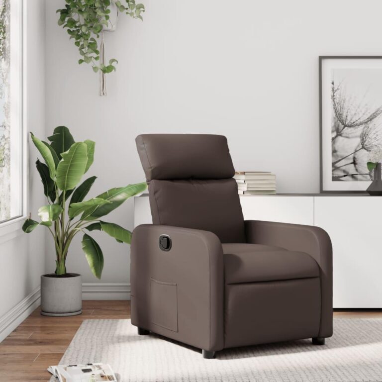 Fauteuil relax en cuir synthétique avec fonction de couchage et dossier ergonomique pour salons.