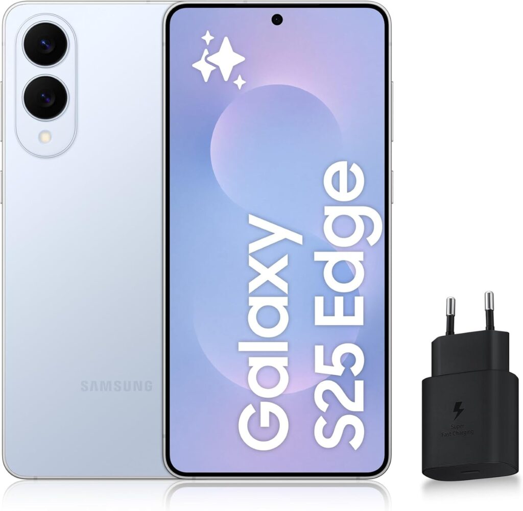 Samsung présente le Galaxy S25 Edge, un smartphone Android 5G avec 512 Go disponible en version française.