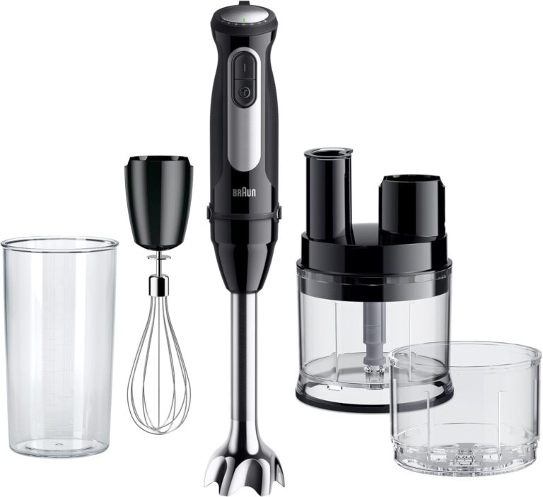 Braun MultiQuick 5 Pro : Mixeur plongeant avec 25 vitesses et accessoires pour purées et soupes