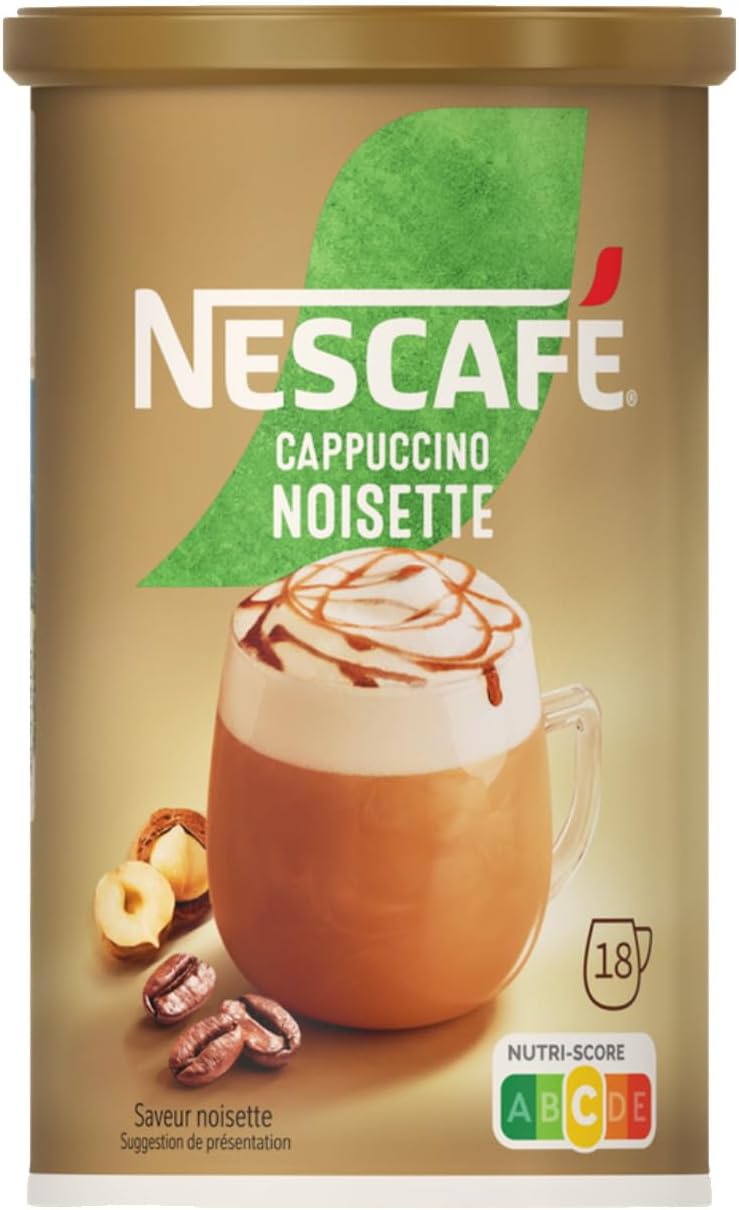 Lancement du NESCAFÉ Cappuccino Hazelnut : un café instantané soluble de 270 g disponible en grandes surfaces.