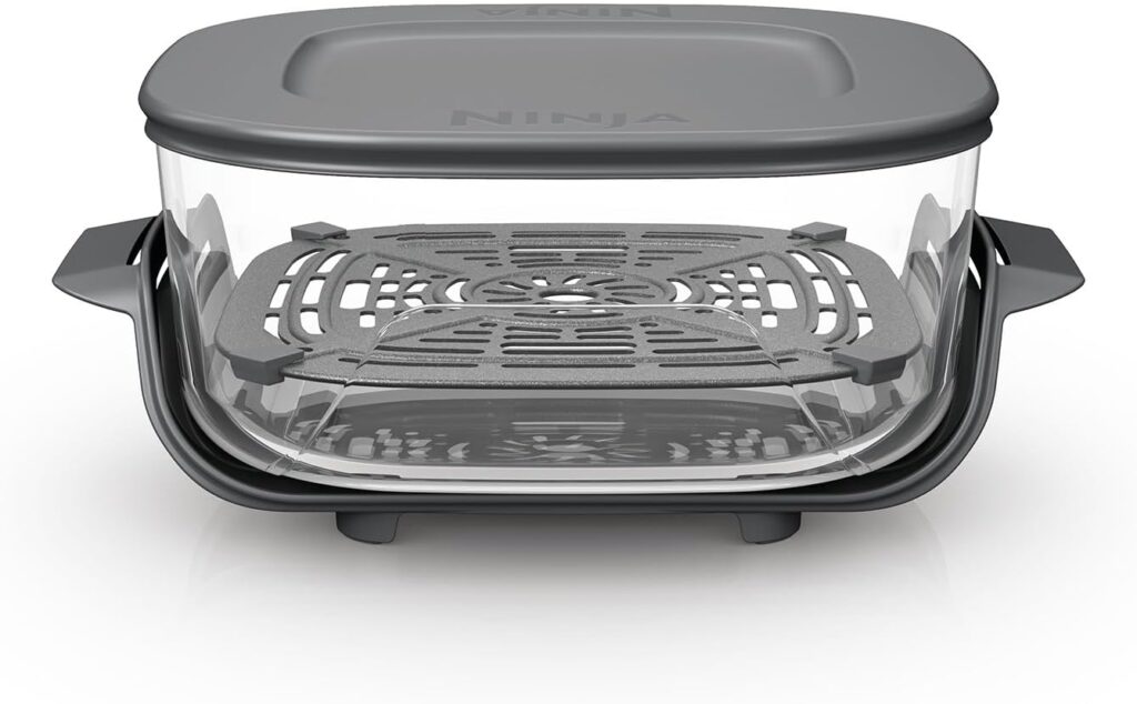 Ninja CRISPi TempWare 3.8L : Contenant en verre thermique pour cuisson et conservation sans BPA.