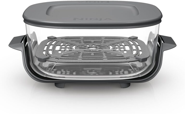 Ninja CRISPi TempWare 3.8L : Contenant en verre thermique pour cuisson et conservation sans BPA.