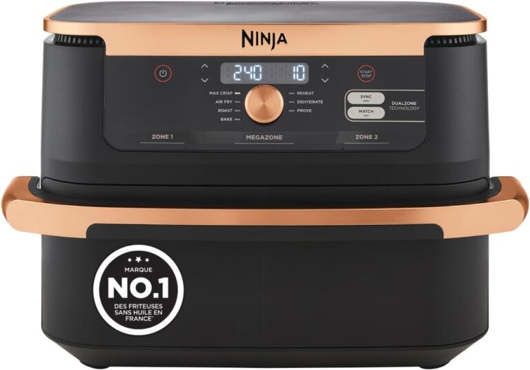 NINJA Foodi FlexDrawer AF500EUCP : Friteuse à air 7-en-1 de 10,4L avec séparateur amovible.