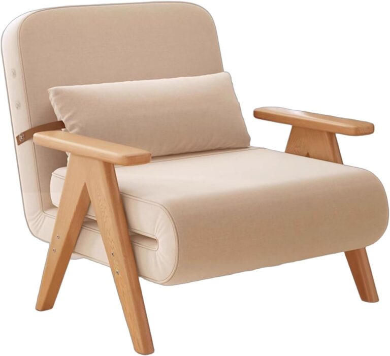 Sofa-lit convertible Meridian avec réglage en 5 positions et cadre en bois pour petits espaces.
