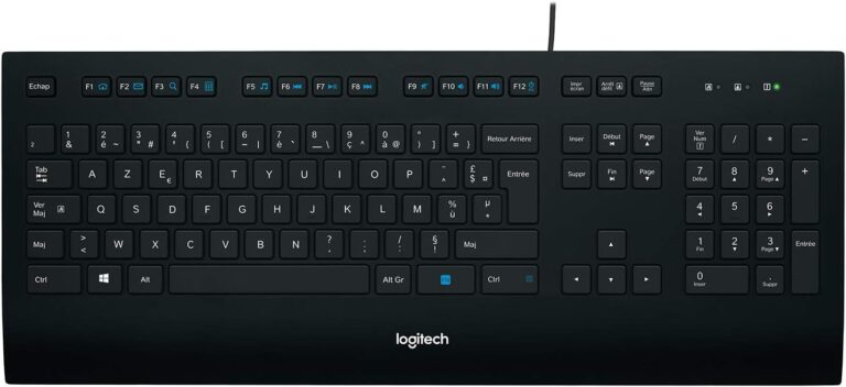 Logitech K280e : Clavier filaire AZERTY, résistant aux éclaboussures pour Windows et Linux